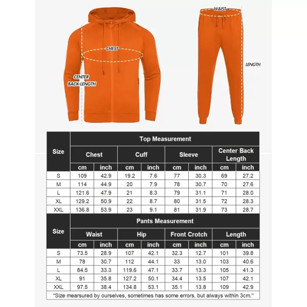 COOFANDY Tracksuit Mens with Zipper Pockets Full Zip Hoodie Sweatsuit 2 Pieces Running Jogging Sports Casual Sweat Suits