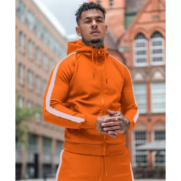 COOFANDY Tracksuit Mens with Zipper Pockets Full Zip Hoodie Sweatsuit 2 Pieces Running Jogging Sports Casual Sweat Suits