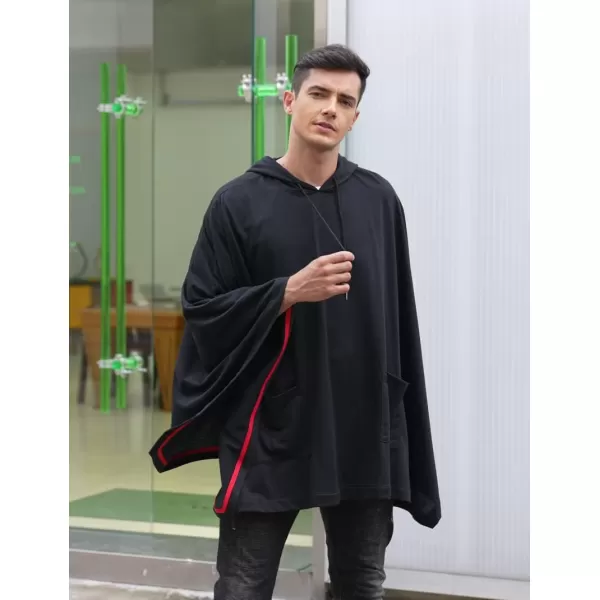 COOFANDY Unisex Casual Hooded Poncho Cape Cloak Fashion Coat Hoodie Pullover with Pocket