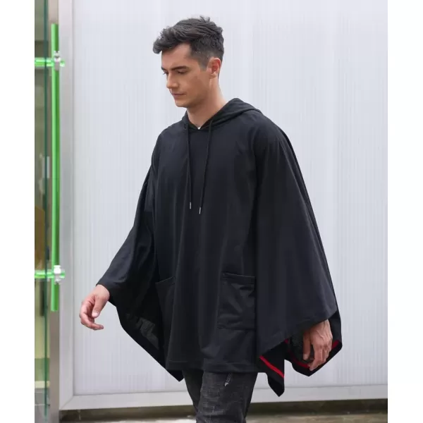 COOFANDY Unisex Casual Hooded Poncho Cape Cloak Fashion Coat Hoodie Pullover with Pocket