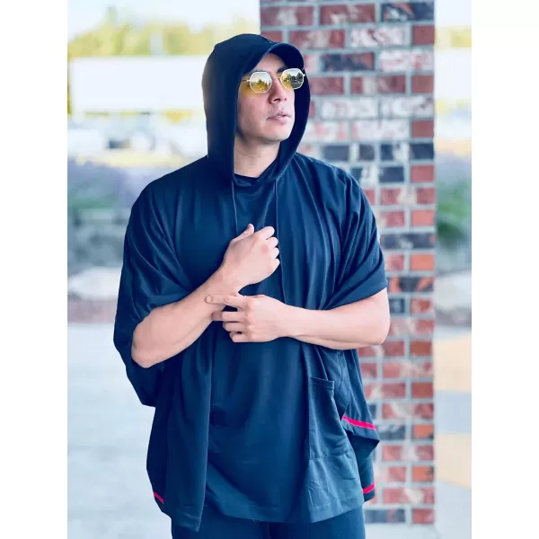 COOFANDY Unisex Casual Hooded Poncho Cape Cloak Fashion Coat Hoodie Pullover with Pocket