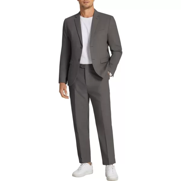 COOFANDY Men 2 Piece Cotton Linen Suits Set Casual Lightweight Blazer Jacket Regular Fit Suit Pants