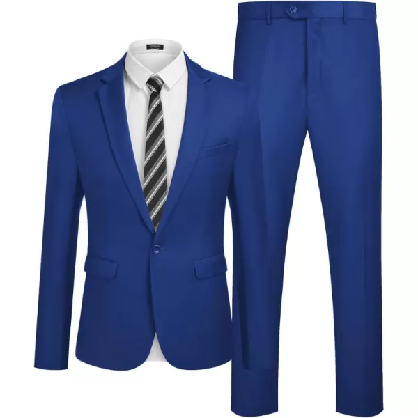 COOFANDY Men 2 Piece Suits Two Button Blazer Jacket Tuxedo Slim Fit Suit Pant