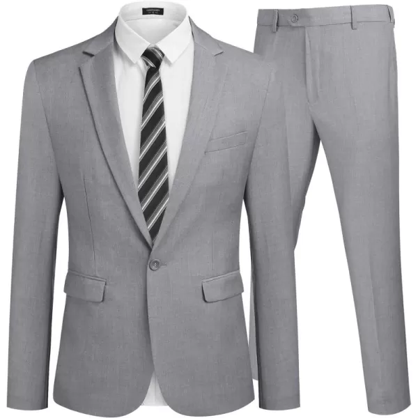 COOFANDY Men 2 Piece Suits Two Button Blazer Jacket Tuxedo Slim Fit Suit Pant