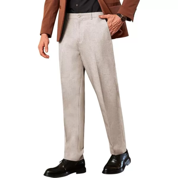 COOFANDY Men Classic Fit Dress Pant Casual Flat Front Pant Expandable Waist Suit Pant