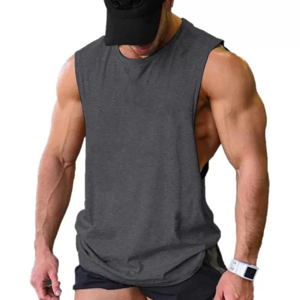 COOFANDY Men Workout Tank Top 2 Pack Gym Bodybuilding Sleeveless Muscle T Shirts)