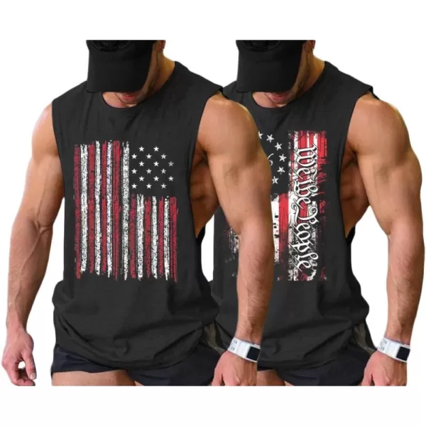 COOFANDY Men Workout Tank Top 2 Pack Gym Bodybuilding Sleeveless Muscle T Shirts