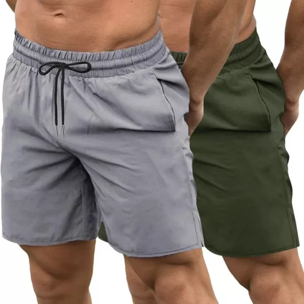 COOFANDY Men's 2 Pack Gym Workout Shorts 7 Inch Quick Dry Athletic Shorts Lightweight Running Shorts with Pockets