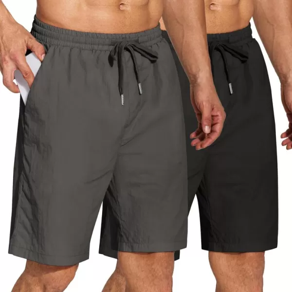 COOFANDY Men's 2 Pack Gym Workout Shorts Athletic Training Running Shorts Fitted Weightlifting Bodybuilding Shorts