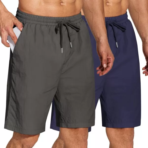 COOFANDY Men's 2 Pack Gym Workout Shorts Athletic Training Running Shorts Fitted Weightlifting Bodybuilding Shorts