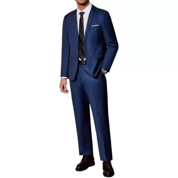 COOFANDY Men's 2 Piece Suit Slim Fit Dress Suits 2 Button Solid Blazer Jacket Pants for Business Dinner Wedding Prom