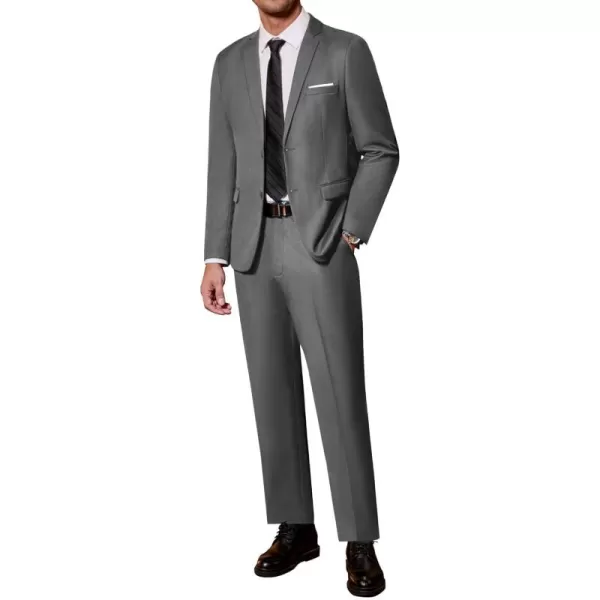 COOFANDY Men's 2 Piece Suit Slim Fit Dress Suits 2 Button Solid Blazer Jacket Pants for Business Dinner Wedding Prom