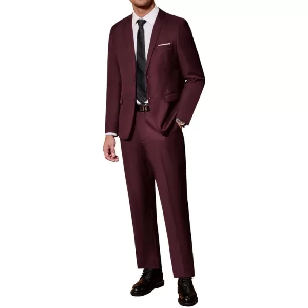 COOFANDY Men's 2 Piece Suit Slim Fit Dress Suits 2 Button Solid Blazer Jacket Pants for Business Dinner Wedding Prom