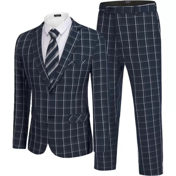 COOFANDY Men's 2 Piece Suits Classic Fit 2 Button Dress Suits Tuxedo Jacket Blazer for Wedding Business Dinner Prom)