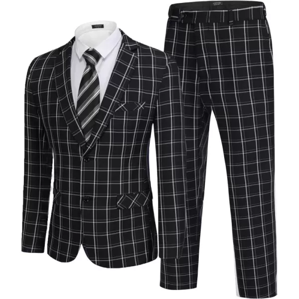 COOFANDY Men's 2 Piece Suits Classic Fit 2 Button Dress Suits Tuxedo Jacket Blazer for Wedding Business Dinner Prom)