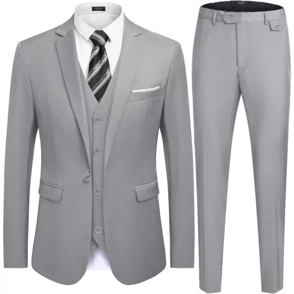 COOFANDY Men's 3 Piece Slim Fit Suit Set One Button Jacket Blazer Vest Pants Set Wedding Formal Prom Tuxedo Suits