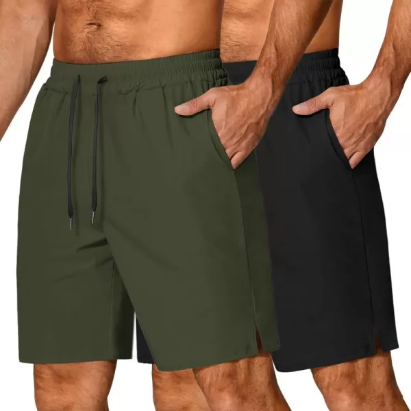 COOFANDY Men's Athletic Running Shorts Quick Dry Fitted Gym Workout Short Pants Sports Training Shorts with Pockets