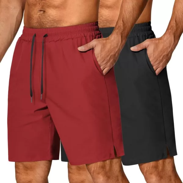 COOFANDY Men's Athletic Running Shorts Quick Dry Fitted Gym Workout Short Pants Sports Training Shorts with Pockets