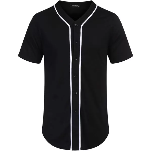 COOFANDY Men's Baseball Button Down Jersey Short Sleeve Hipster Hip Hop T Shirts