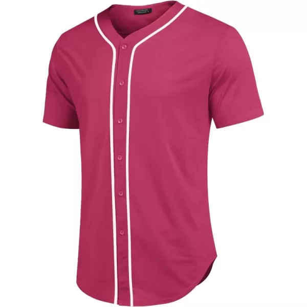 COOFANDY Men's Baseball Button Down Jersey Short Sleeve Hipster Hip Hop T Shirts