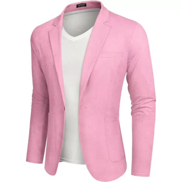 COOFANDY Men's Casual Linen Blazer Lightweight Regular Fit Sport Coat One Button Suit Jacket