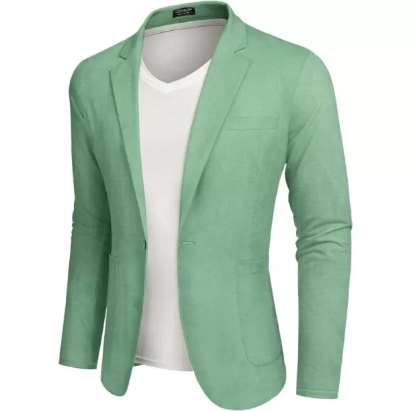 COOFANDY Men's Casual Linen Blazer Lightweight Regular Fit Sport Coat One Button Suit Jacket