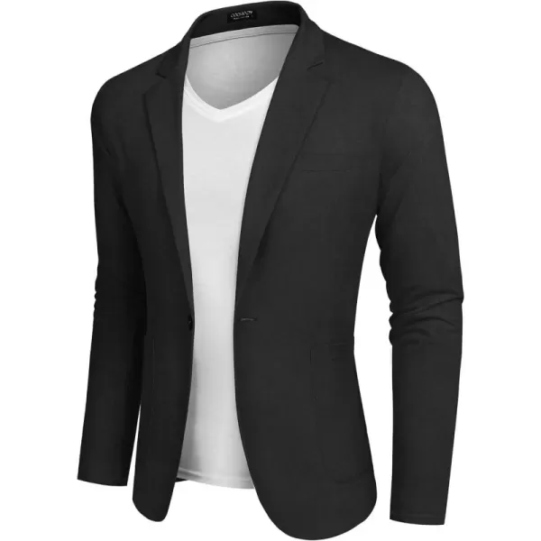 COOFANDY Men's Casual Linen Blazer Lightweight Regular Fit Sport Coat One Button Suit Jacket