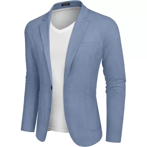 COOFANDY Men's Casual Linen Blazer Lightweight Regular Fit Sport Coat One Button Suit Jacket