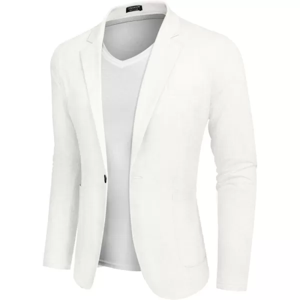 COOFANDY Men's Casual Linen Blazer Lightweight Regular Fit Sport Coat One Button Suit Jacket
