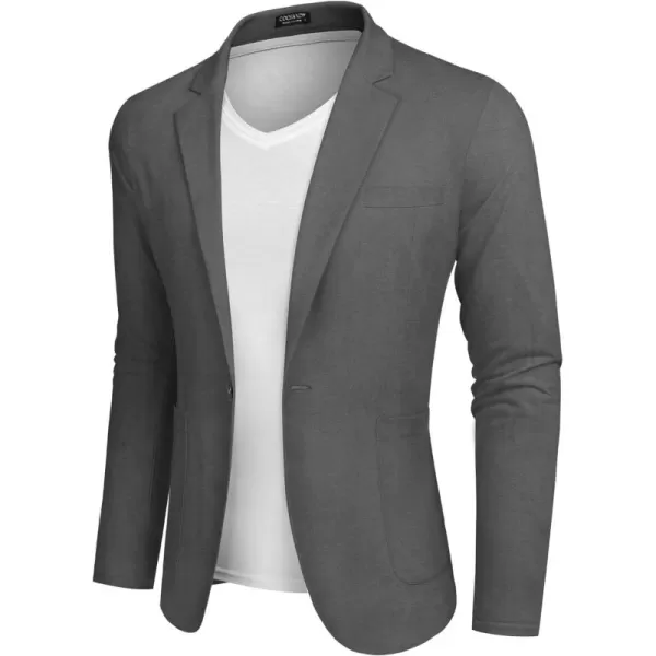 COOFANDY Men's Casual Linen Blazer Lightweight Regular Fit Sport Coat One Button Suit Jacket