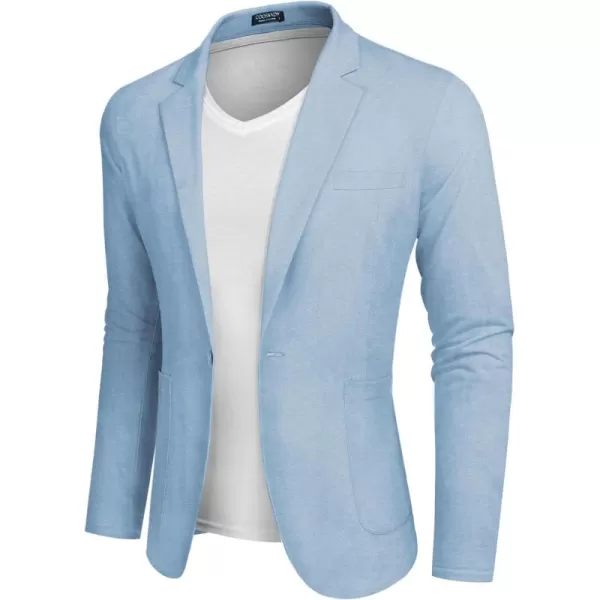 COOFANDY Men's Casual Linen Blazer Lightweight Regular Fit Sport Coat One Button Suit Jacket