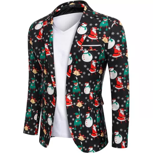 COOFANDY Men's Christmas Blazer One Button Christmas Suit Jacket Xmas Party Jackets Holiday Blazers