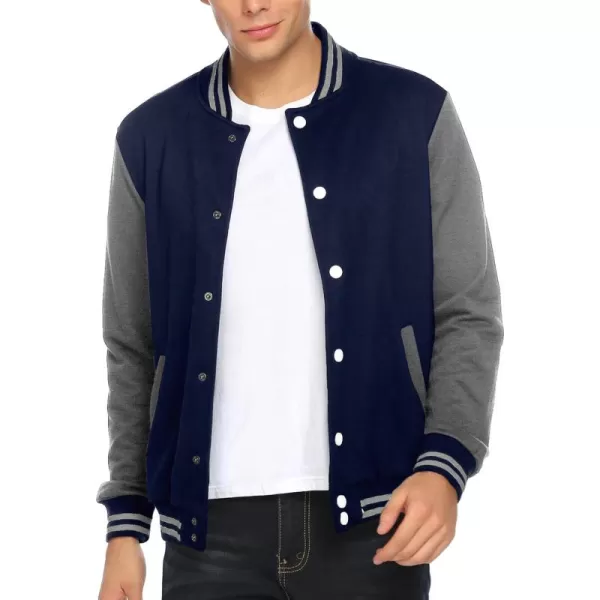 COOFANDY Men's Fashion Varsity Jacket Causal Slim Fit Cotton Letterman Baseball Bomber Jackets