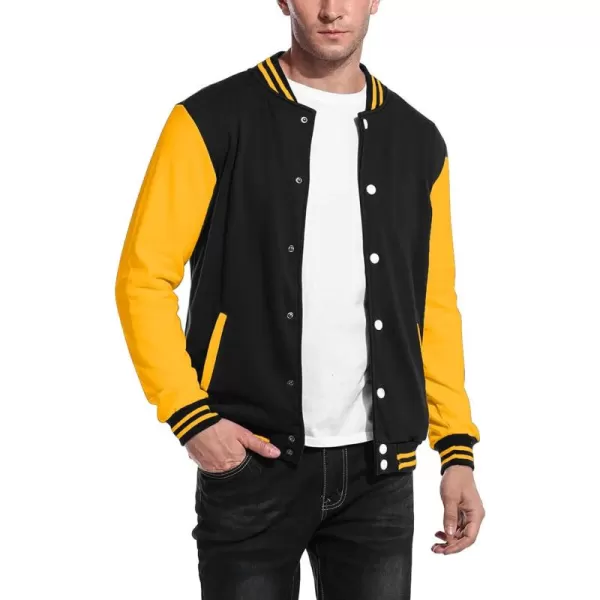 COOFANDY Men's Fashion Varsity Jacket Causal Slim Fit Cotton Letterman Baseball Bomber Jackets