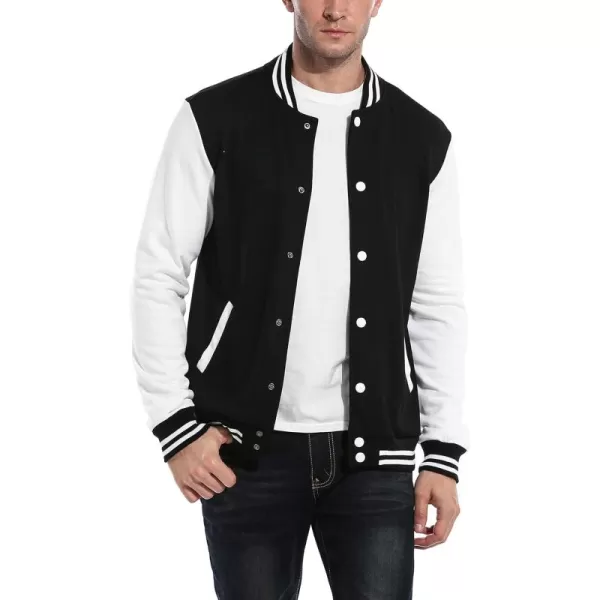 COOFANDY Men's Fashion Varsity Jacket Causal Slim Fit Cotton Letterman Baseball Bomber Jackets