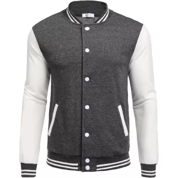 COOFANDY Men's Fashion Varsity Jacket Causal Slim Fit Cotton Letterman Baseball Bomber Jackets
