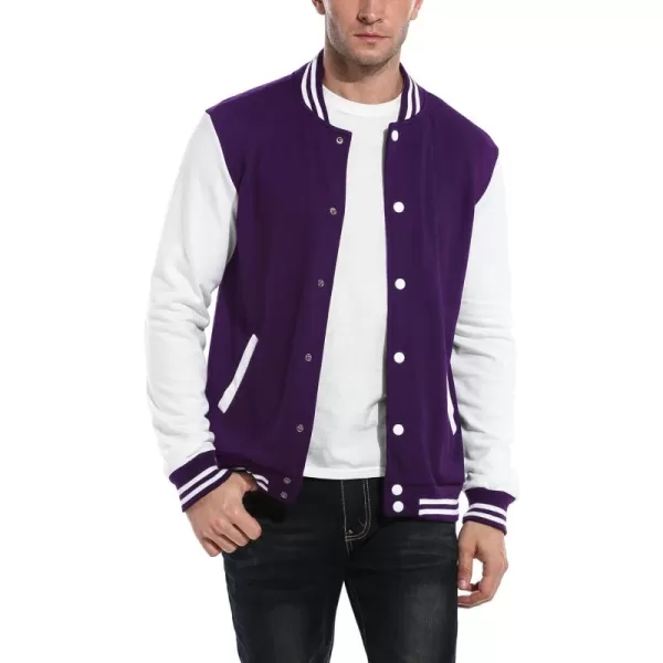 COOFANDY Men's Fashion Varsity Jacket Causal Slim Fit Cotton Letterman Baseball Bomber Jackets