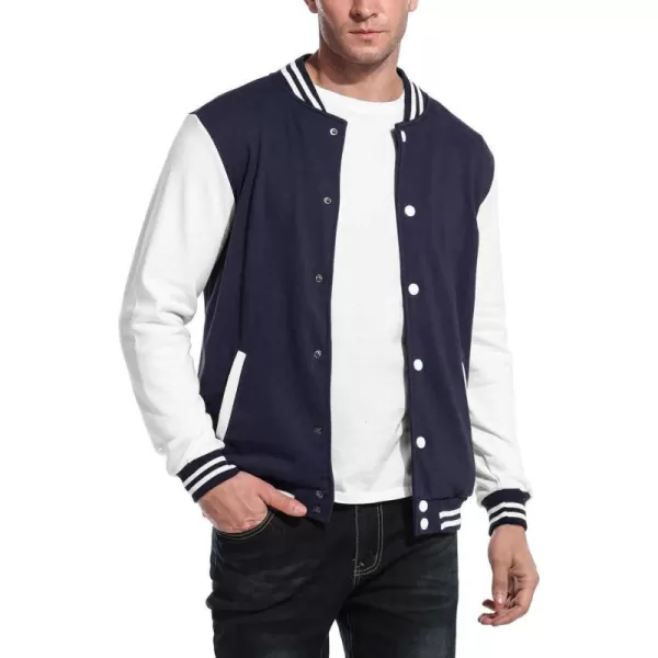 COOFANDY Men's Fashion Varsity Jacket Causal Slim Fit Cotton Letterman Baseball Bomber Jackets