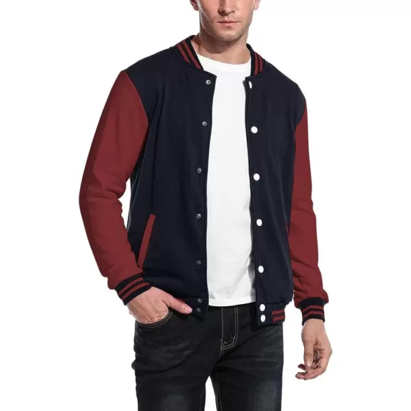 COOFANDY Men's Fashion Varsity Jacket Causal Slim Fit Cotton Letterman Baseball Bomber Jackets