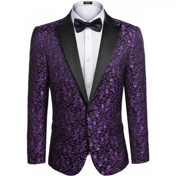 COOFANDY Mens Floral Blazer Suit Jacket Dinner Party Prom Wedding Stylish Tuxedo