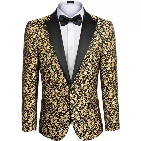COOFANDY Mens Floral Blazer Suit Jacket Dinner Party Prom Wedding Stylish Tuxedo
