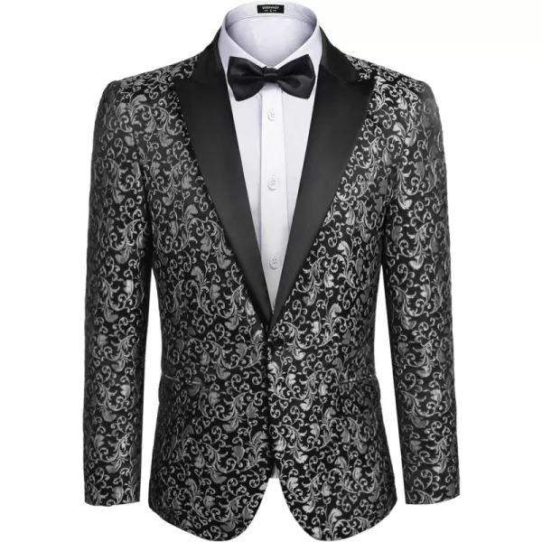 COOFANDY Mens Floral Blazer Suit Jacket Dinner Party Prom Wedding Stylish Tuxedo