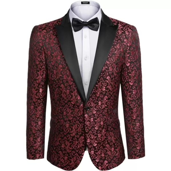 COOFANDY Mens Floral Blazer Suit Jacket Dinner Party Prom Wedding Stylish Tuxedo
