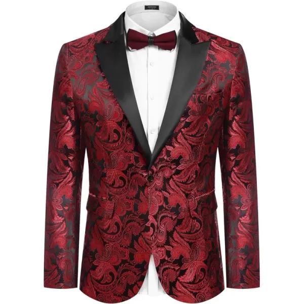 COOFANDY Men's Floral Paisley Formal Tuxedo Suit Jacket Dress Dinner Party Prom Weeding Blazer