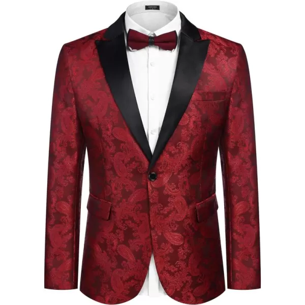 COOFANDY Men's Floral Paisley Formal Tuxedo Suit Jacket Dress Dinner Party Prom Weeding Blazer
