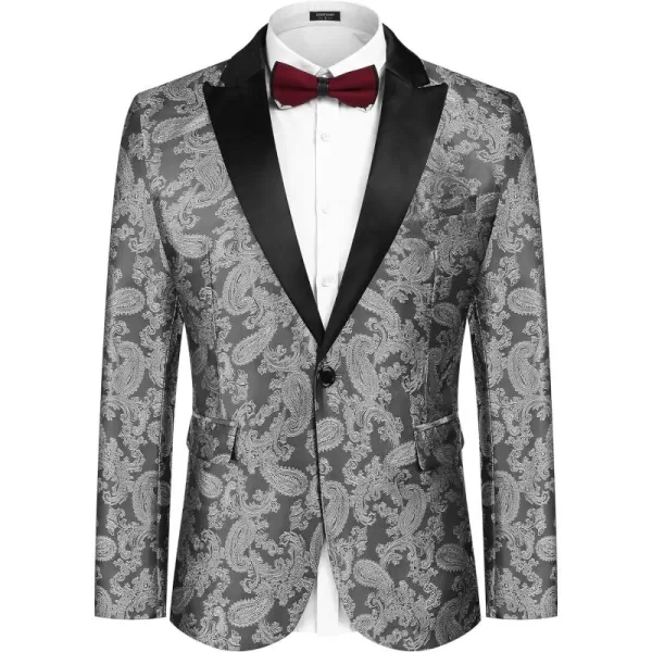 COOFANDY Men's Floral Paisley Formal Tuxedo Suit Jacket Dress Dinner Party Prom Weeding Blazer