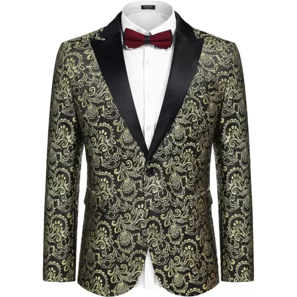 COOFANDY Men's Floral Paisley Formal Tuxedo Suit Jacket Dress Dinner Party Prom Weeding Blazer