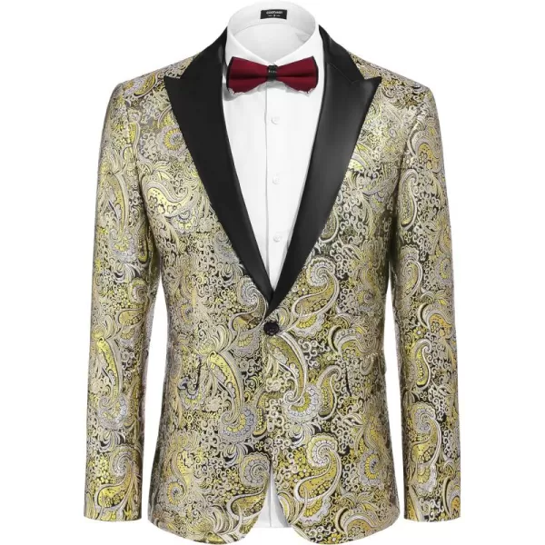 COOFANDY Men's Floral Paisley Formal Tuxedo Suit Jacket Dress Dinner Party Prom Weeding Blazer