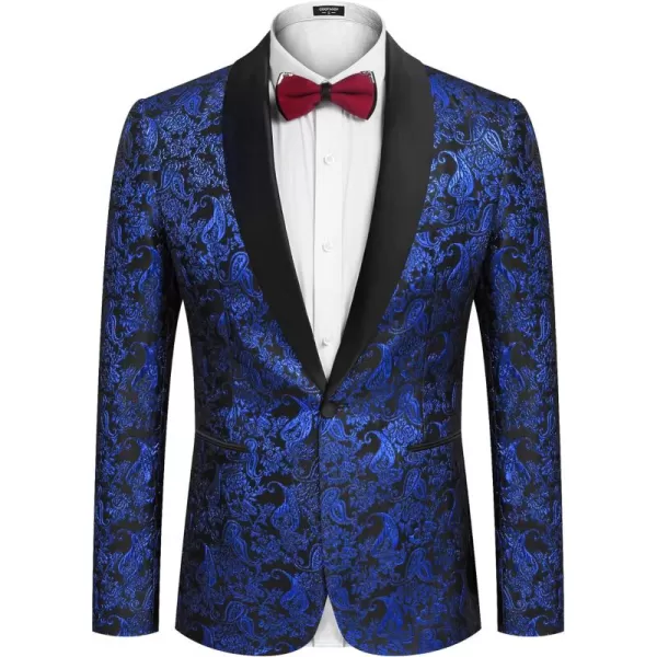 COOFANDY Men's Floral Tuxedo Jacket Jacquard Suit Jacket Slim Fit Blazer for Wedding, Prom, Dinner