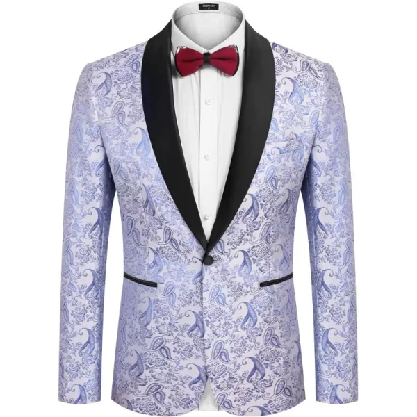COOFANDY Men's Floral Tuxedo Jacket Jacquard Suit Jacket Slim Fit Blazer for Wedding, Prom, Dinner